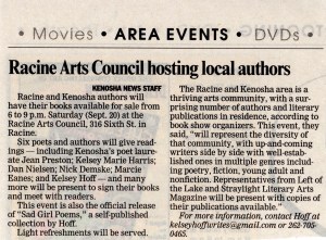 Writeup in the Kenosha News