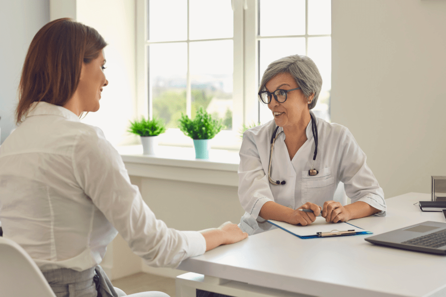 Clinician meeting with client